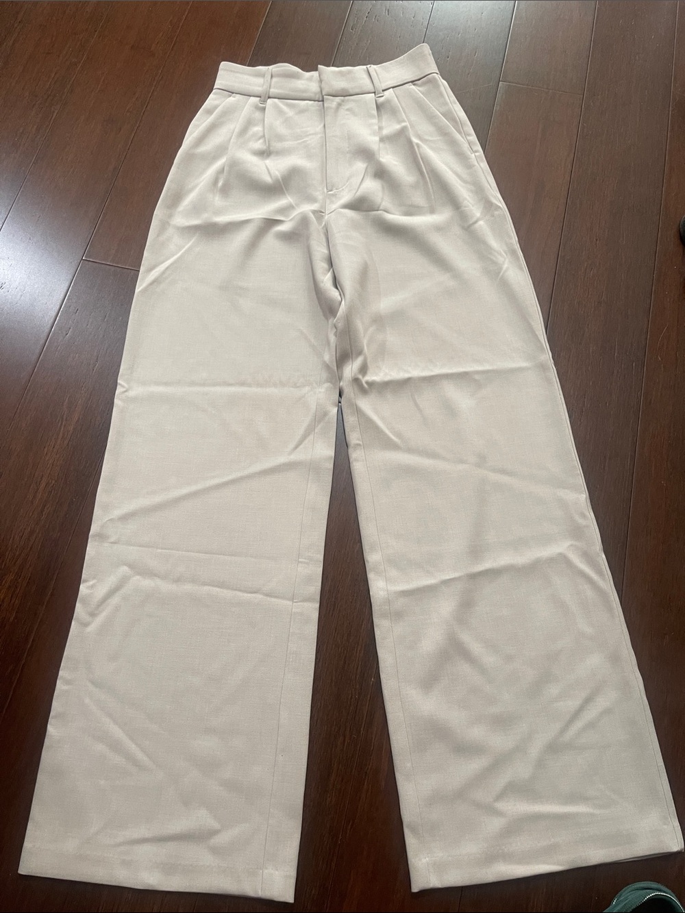 Abercrombie & Fitch Women's Cream Wide-Leg Trousers
